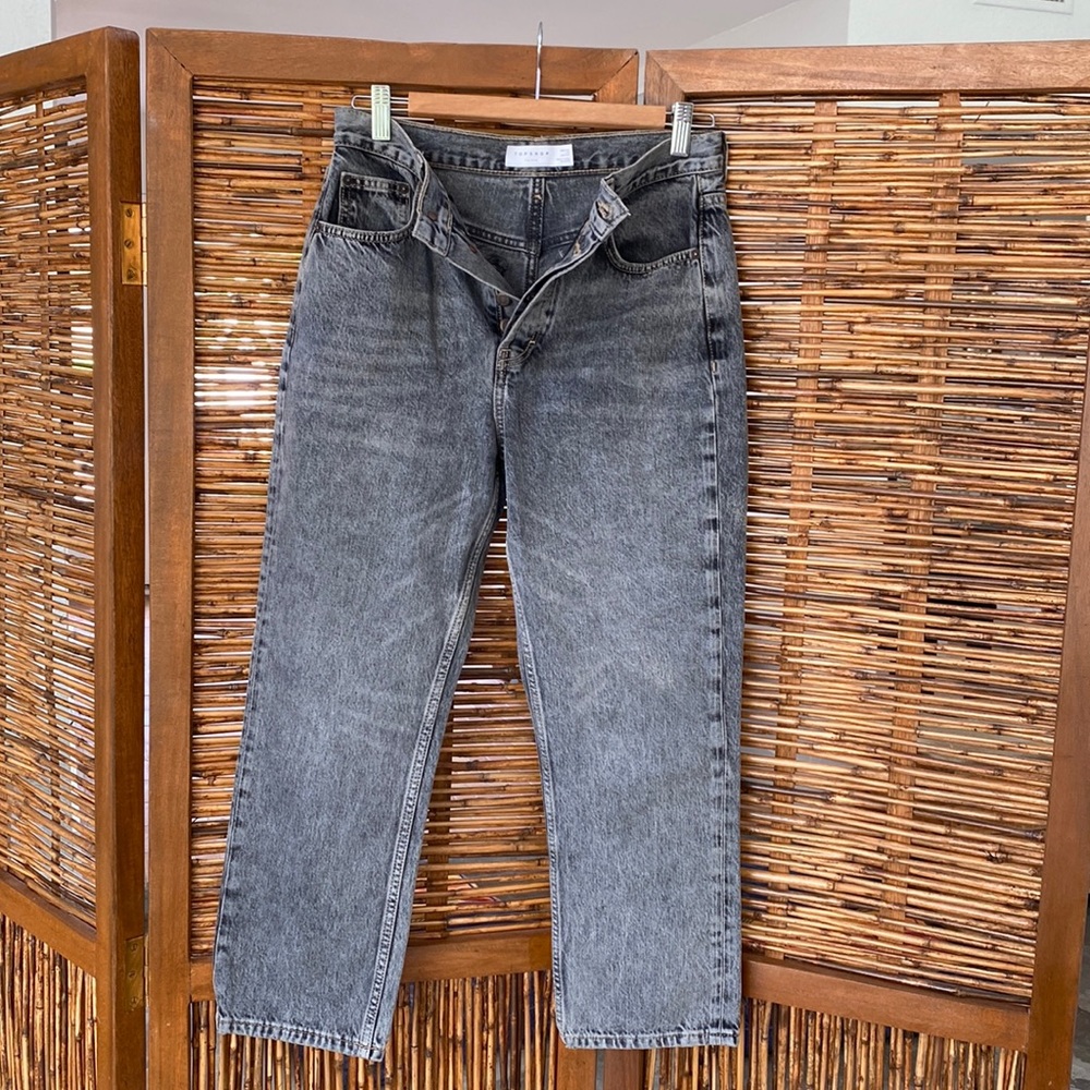 TOP SHOP EDITOR button fly high rise jeans 28 X 30